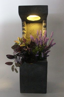 Arnusa LED Solarleuchte Blumentopf beleuchtet Pflanzkübel, Tageslichtsensor, LED fest integriert, warmweiß, Gartenlampe 22x22x69 cm