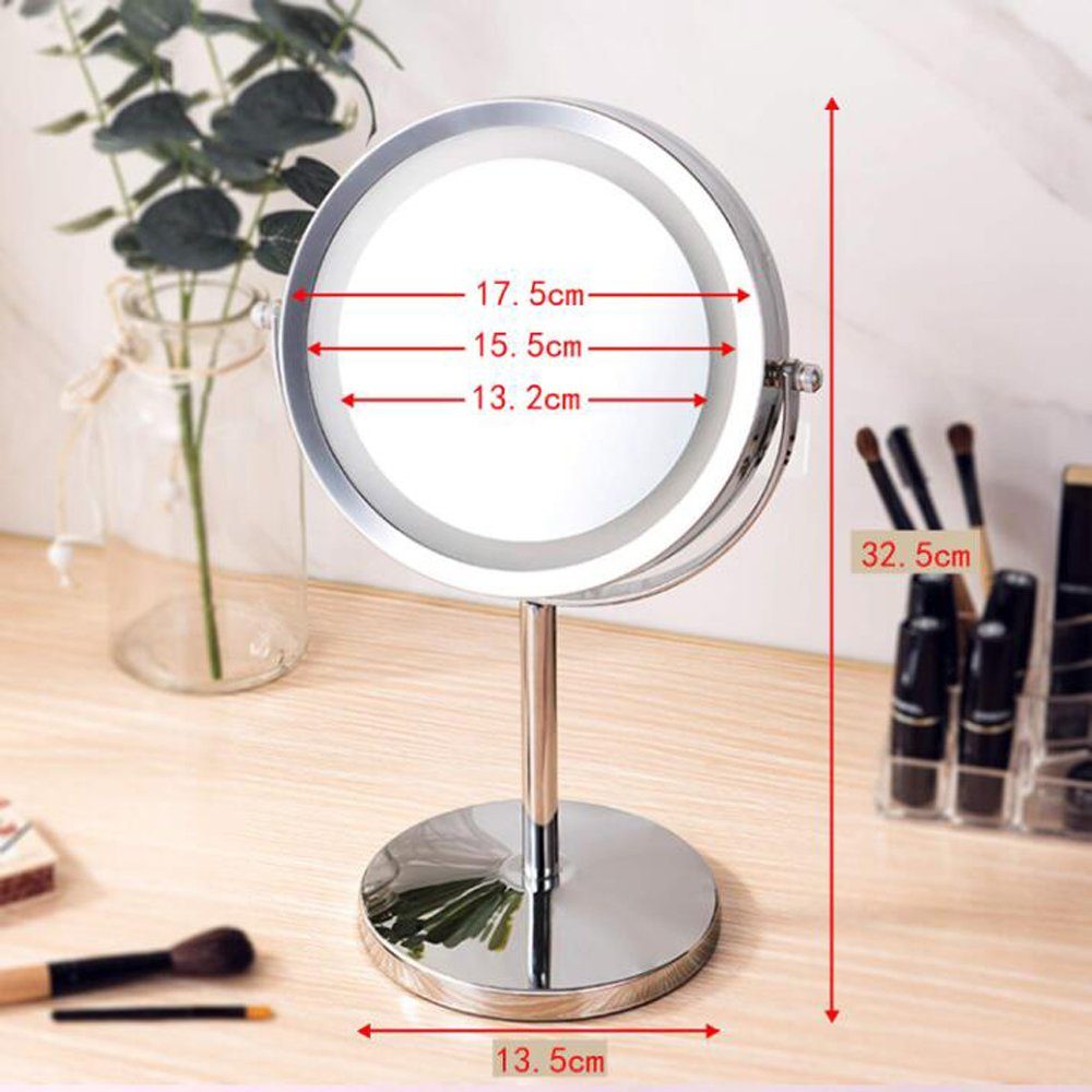 GelldG Schminkspiegel Wiederaufladbar Kosmetikspiegel LED Beleuchtung Vergrößerung 1X/10X