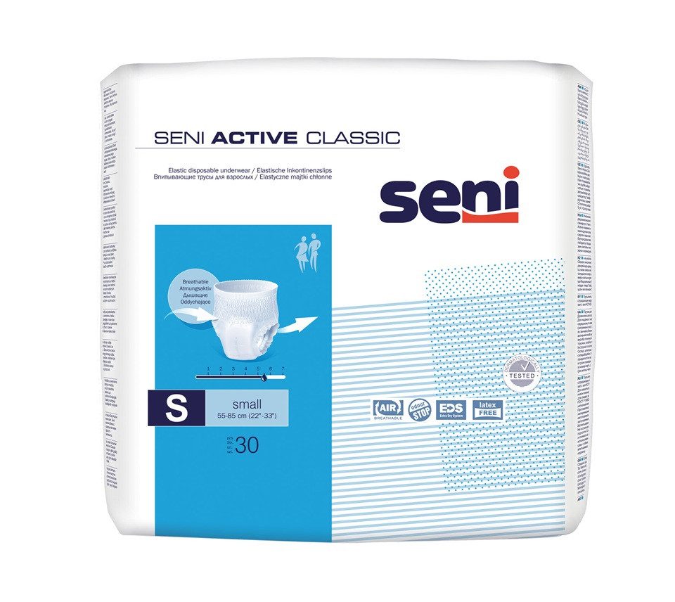 seni Inkontinenz-Pants Seni Active Classic 3x 30 Stück, 5,5 von 7 Tropfen, S Gr., latexfrei, hautfreundlich