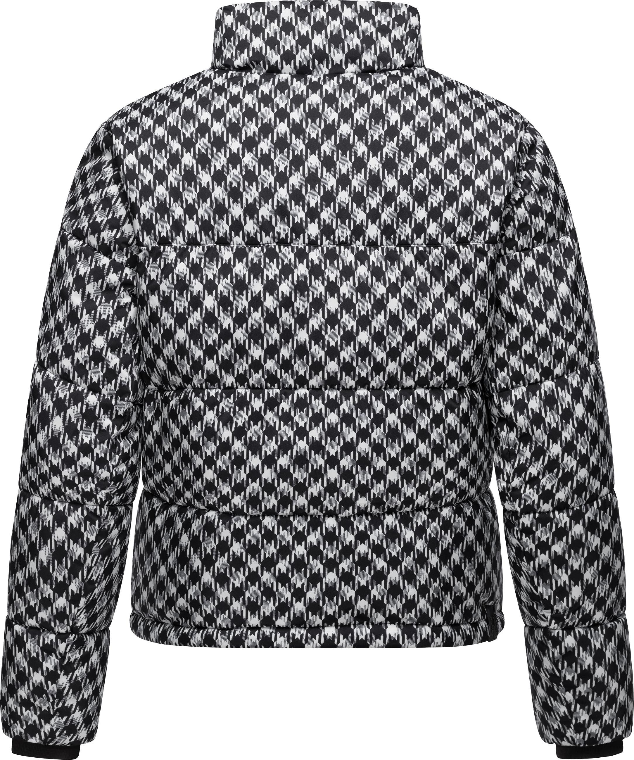 Ragwear Winterjacke Serah Print wasserdichte Winter Steppjacke mit Hahnentritt Muster