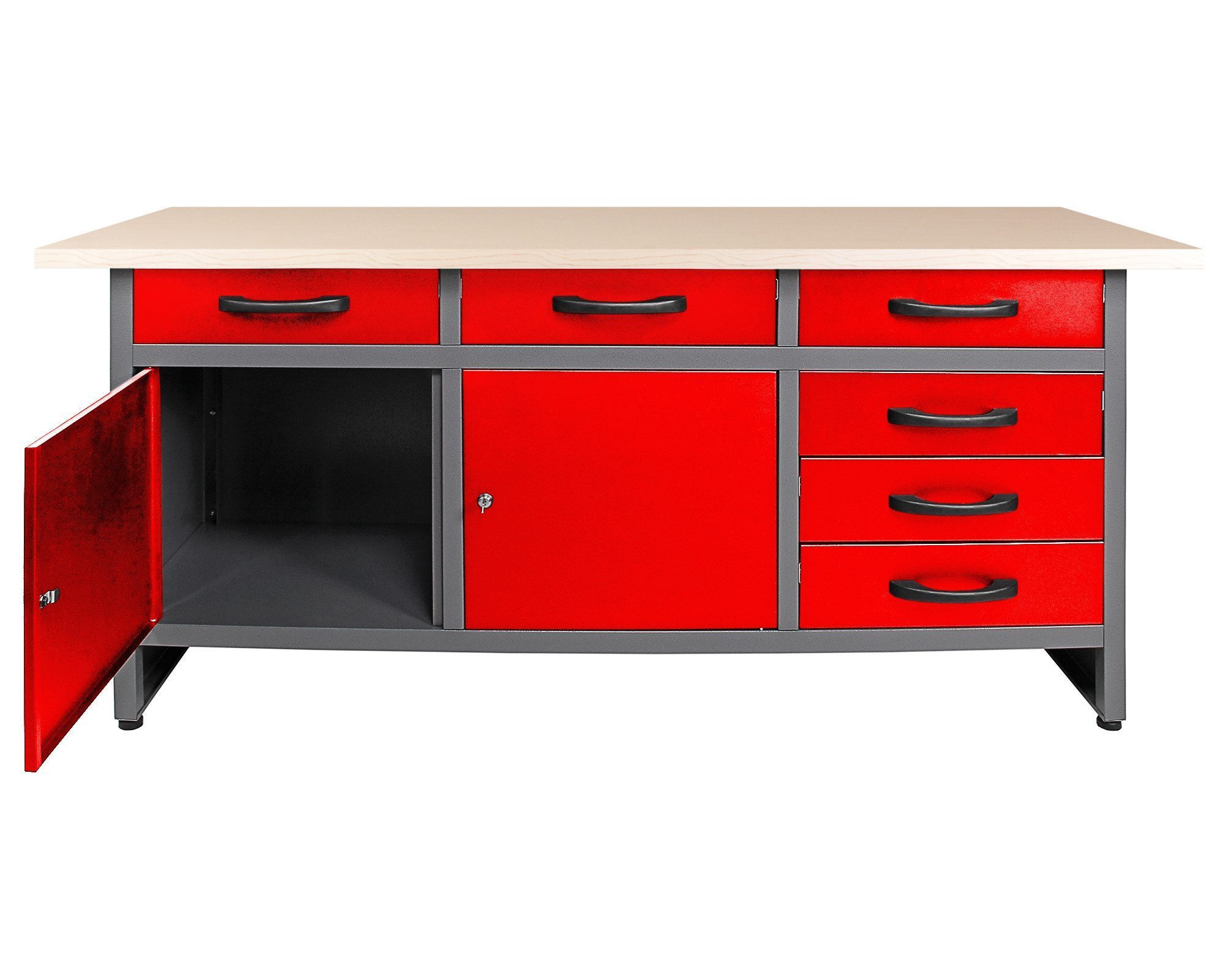 ONDIS24 Werkbank Ondis24 Werkbank Werktisch Karsten 160 cm Montagewerkbank Rot