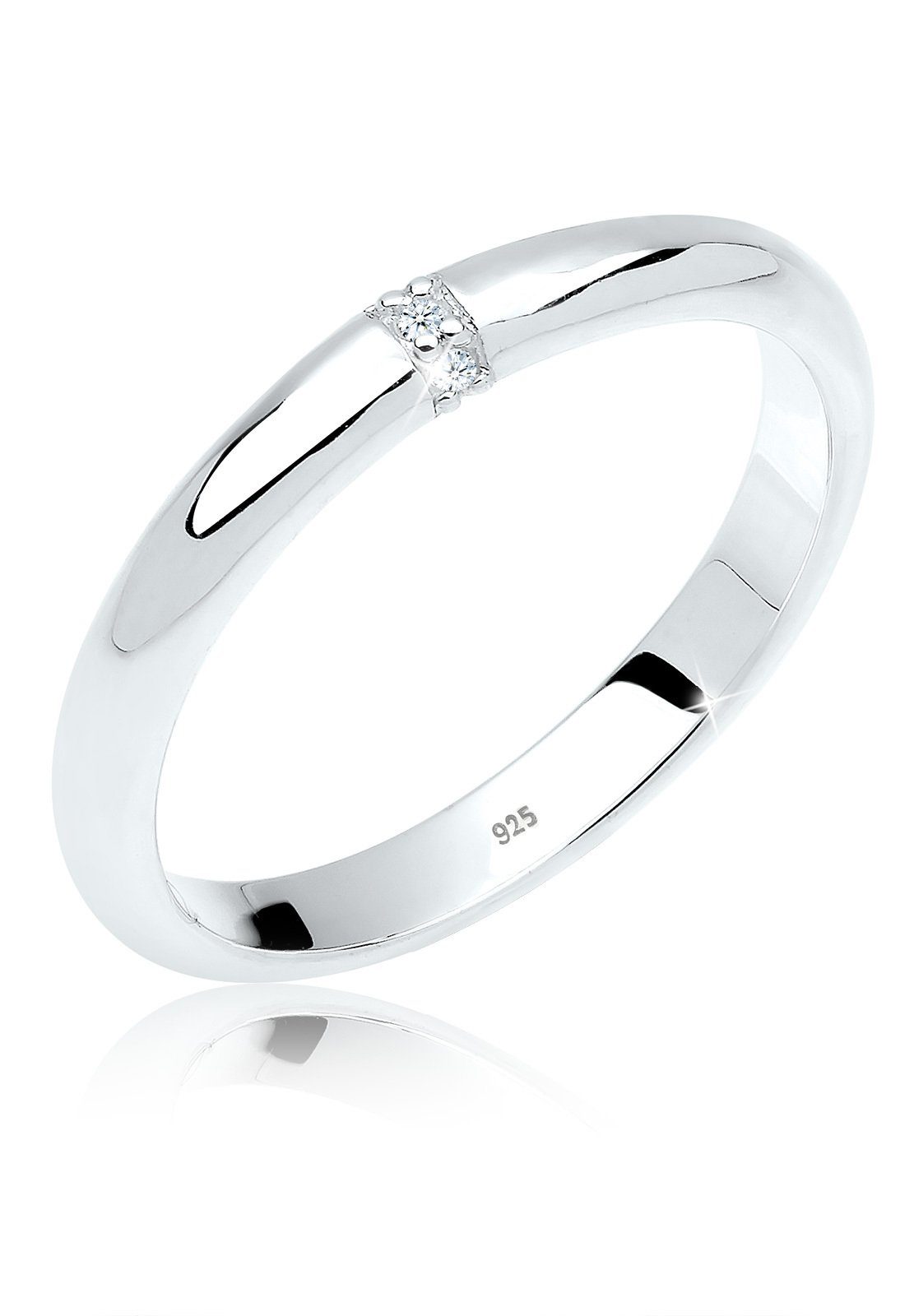 Elli DIAMONDS Verlobungsring Diamant 0.045 ct. Klassik Verlobung 925 Silber