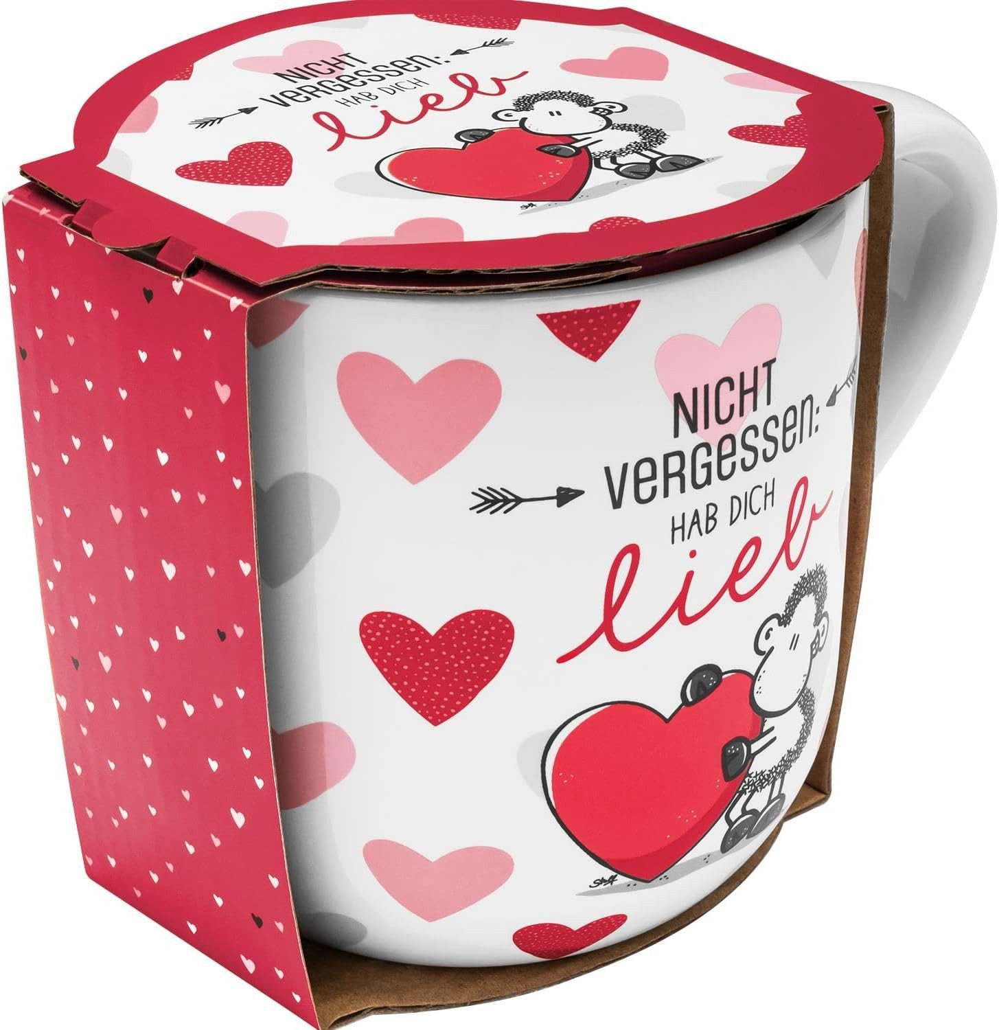 Sheepworld Tasse Kaffeetasse Kaffeebecher Teetasse Tasse Sheepworld 50cl "hab Dich, Material: Porzellan