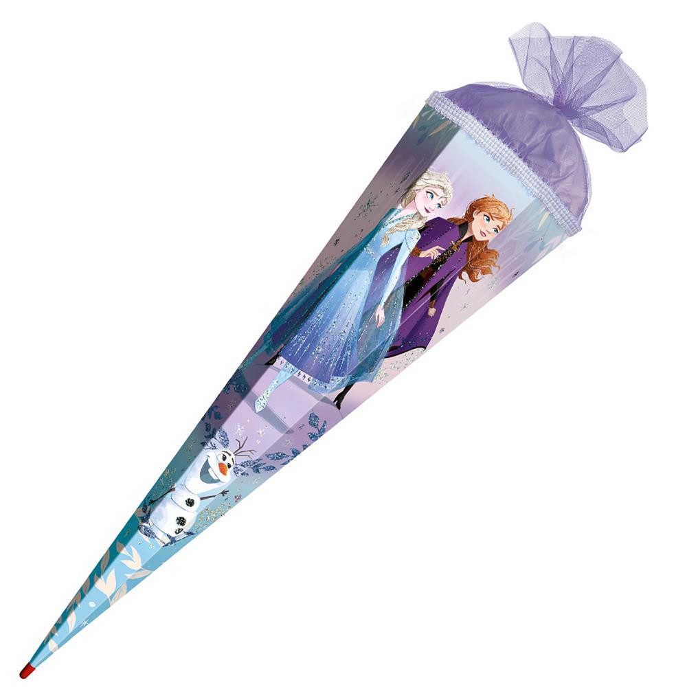 Roth Schultüte Disney Frozen, 85 cm mit Glitter, eckig, Tüllverschluss, Roth-Spitze, Glitzerborte – Bild 4 von 5