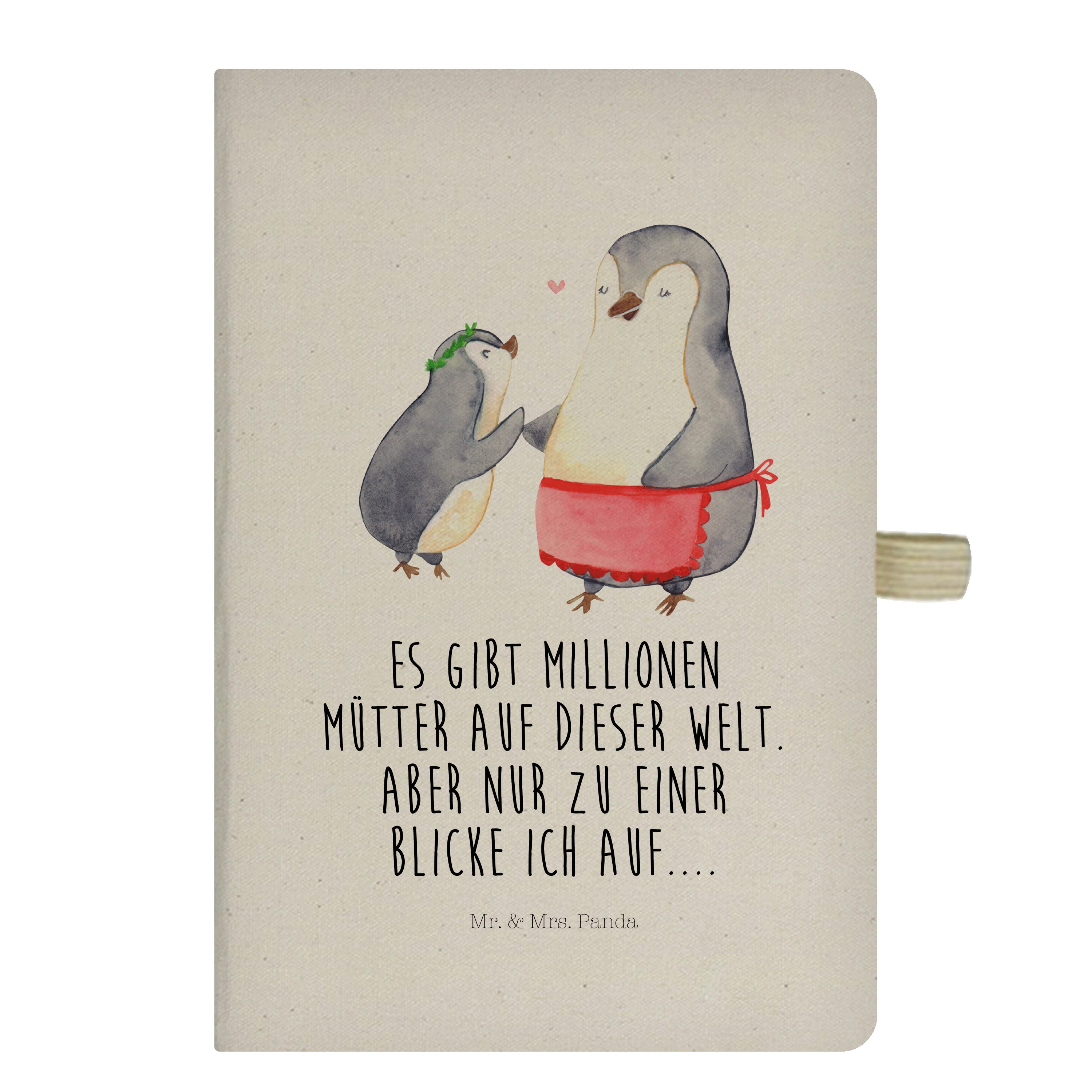 Mr. & Mrs. Panda Notizbuch Pinguin mit Kind - Transparent - Geschenk, Schreibheft, Bruder, Notiz Mr. & Mrs. Panda, Hochwertiger Druck