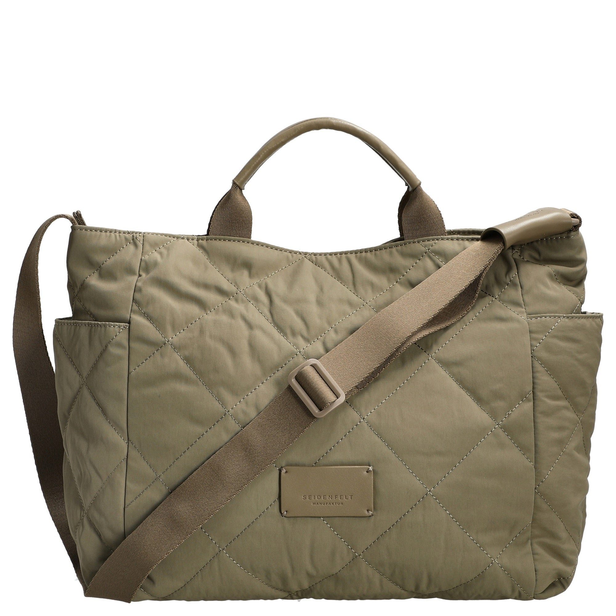 Seidenfelt Manufaktur Handtasche Hetta - Henkeltasche 42 cm (greige khaki)