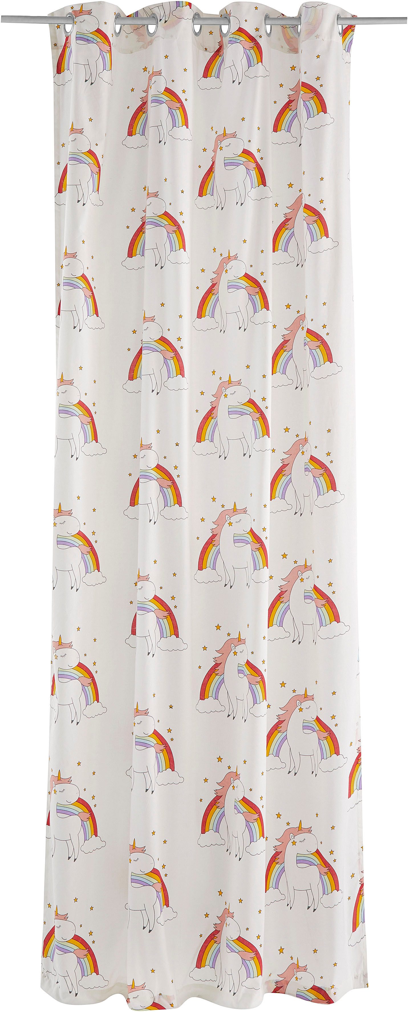 Lüttenhütt Gardine EINHORN (1 St), Ösen, halbtransparent, Kindergardine, Ei günstig online kaufen