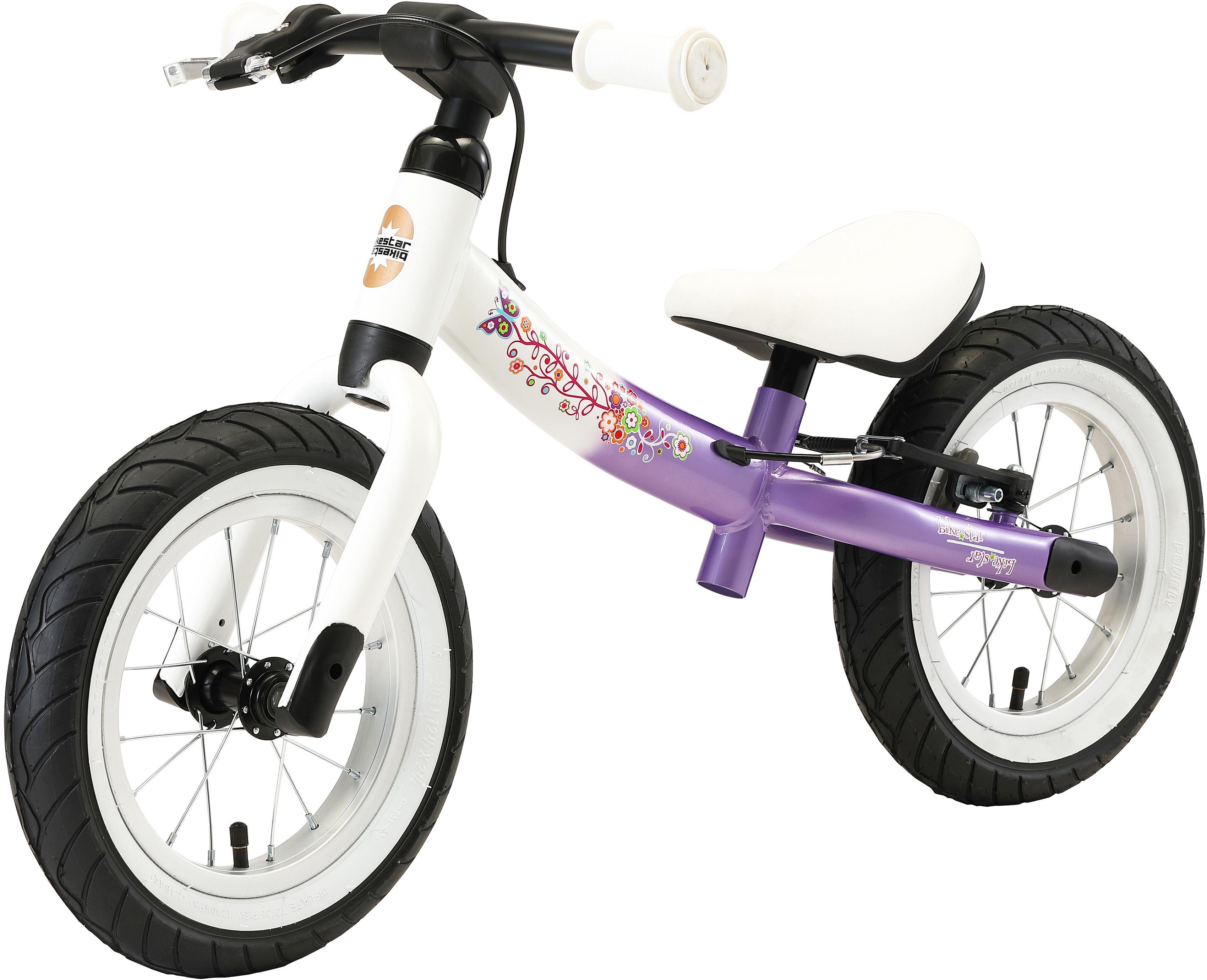 Zoll BIKESTAR 12 3 Bikestar ab mit Jahre Sport Kinderlaufrad Bremse Laufrad lila/weiß