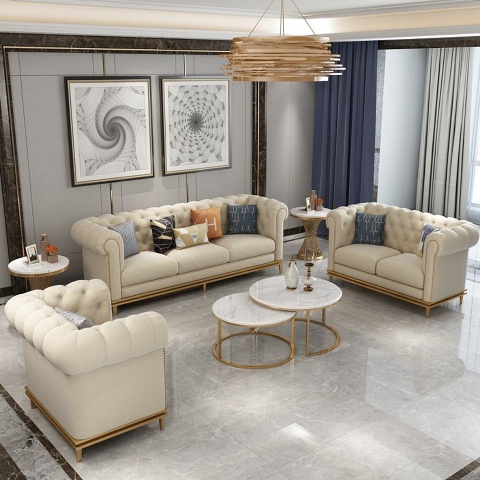 jvmoebel wohnzimmer-set, sofagarnitur 321 sitzer set design sofa