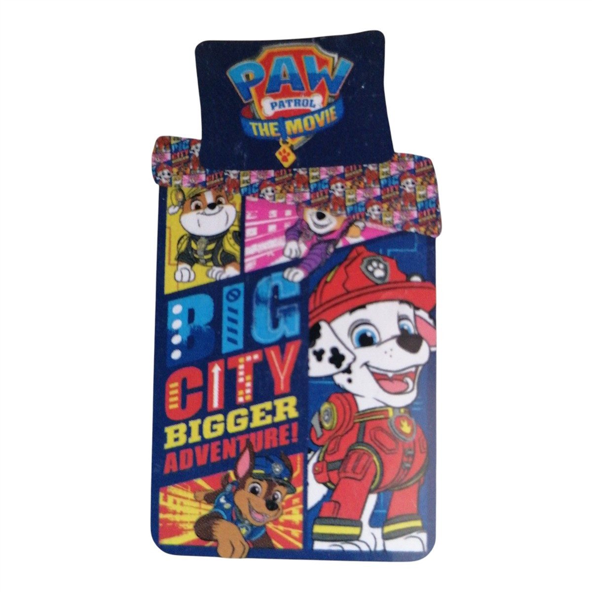 PAW PATROL Bettwäsche Coole Paw Patrol Bettwäsche, " Big City", 140x200cm / 70x90cm, blau