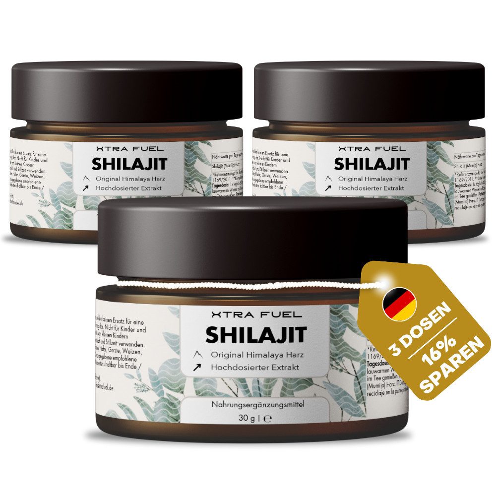 XTRA FUEL Mumijo Shilajit Harz hochdosiert, +85 Mineralien, zertifiziert, vegan Harz, 90 g
