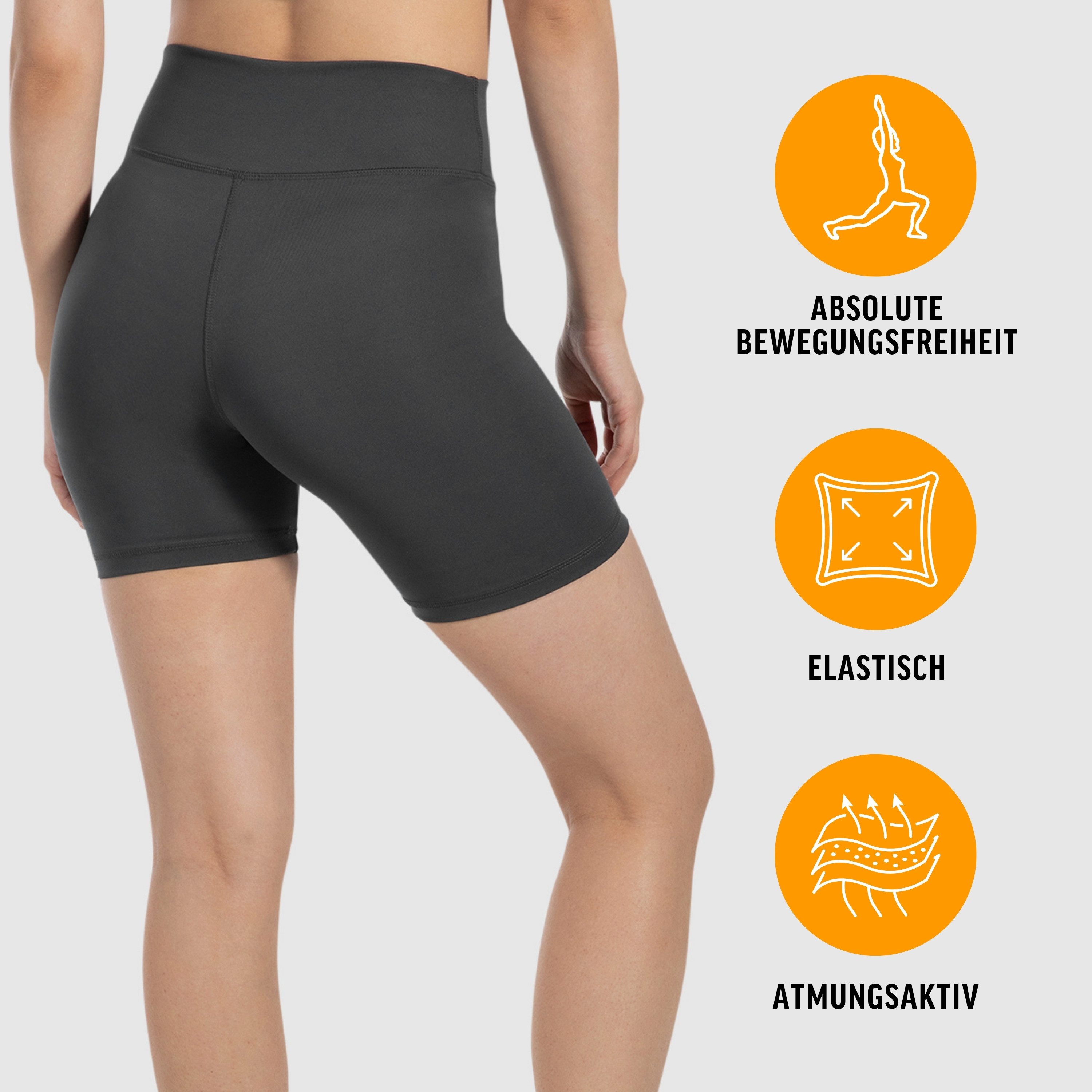 Smilodox Shorts SoftFeel Darbie, High Waist Yogashorts, atmungsaktiv & 4-Wege-Stretch Feuchtigkeitsableitende Radlerhose, schnelltrocknend, Pilates Yoga