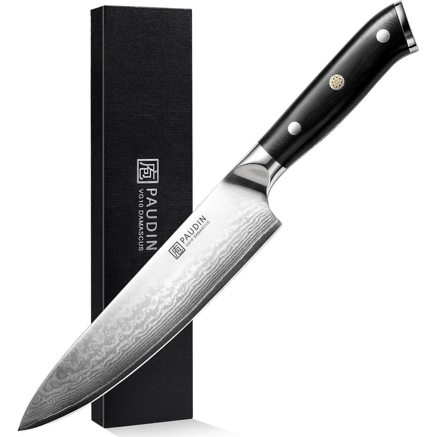 LuxusKollektion Damastmesser Damastmesser Kochmesser 20 cm Damaststahl Küchenmesser mit G10 Griff