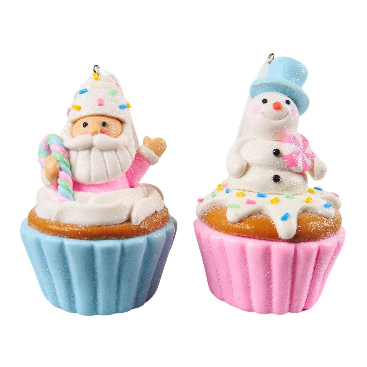 Kurt S. Adler Christbaumschmuck ZCI24100 - Santa/Schneem. Ornam., 9,8-10,4 cm (3.875"-4.125), 2er SET (2-tlg)