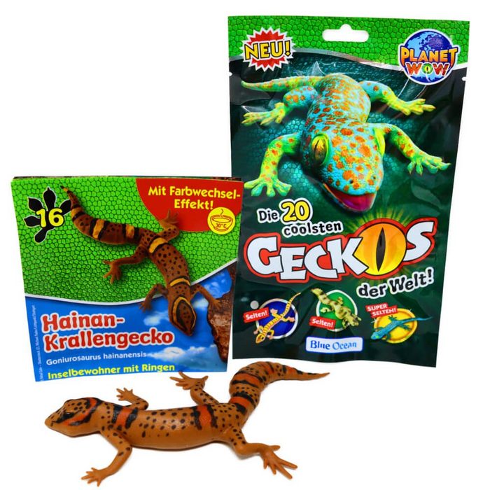 Blue Ocean Sammelfigur Blue Ocean Geckos Sammelfiguren 2023 - Planet Wow (Set) Geckos - Figur 16. Hainan-Krallengecko (Mit Farbwechsel Effekt)