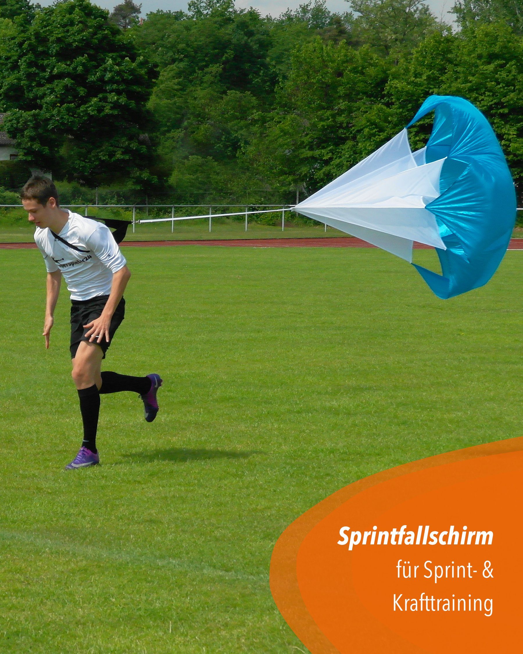 SPORTIKEL24 Trainingshilfe Sprintfallschirm für Schnellkrafttraining (Speed Chute)