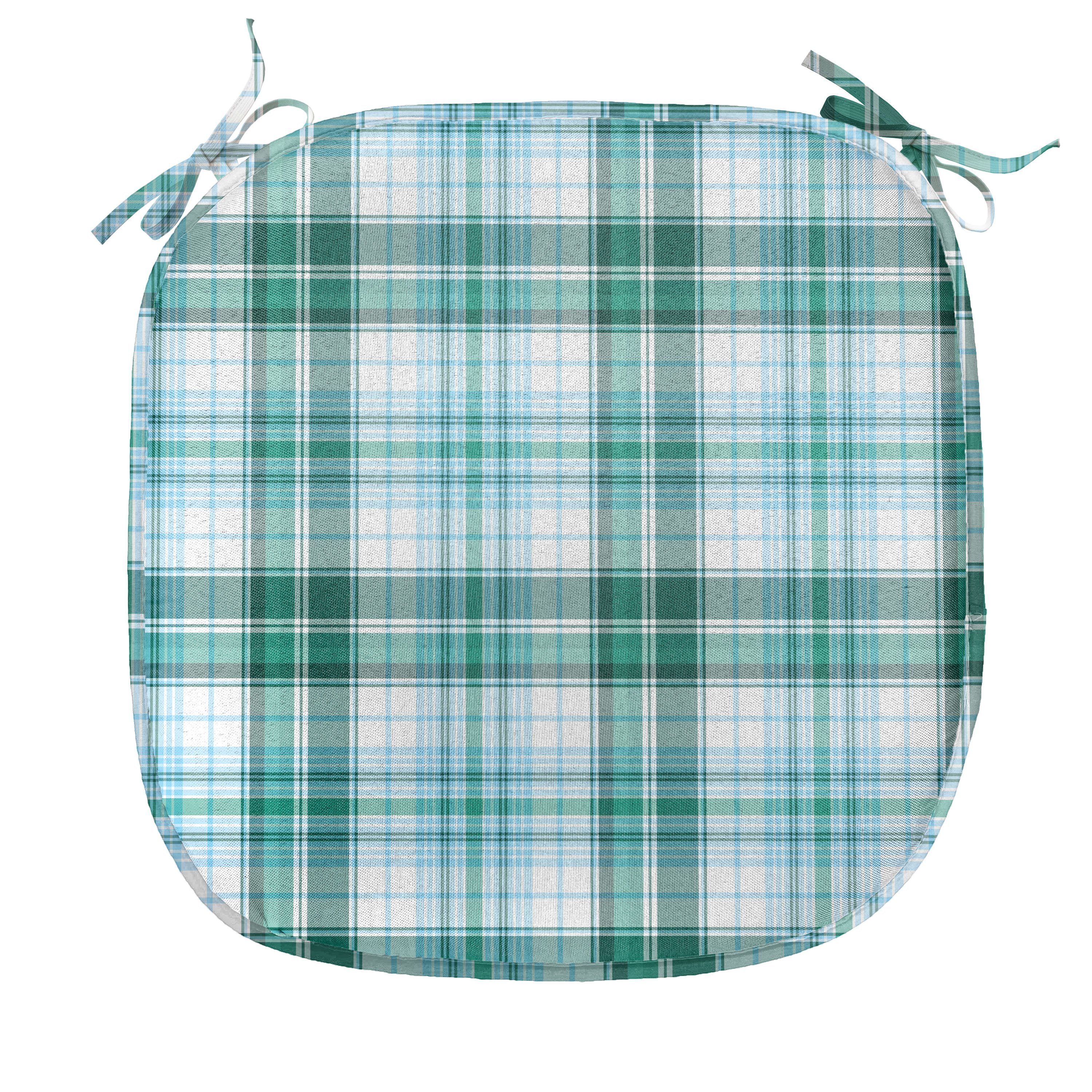 Abakuhaus Stuhlkissen Dekoratives wasserfestes Kissen mit Riemen für Küchensitze, Kariert Checkered Tartan