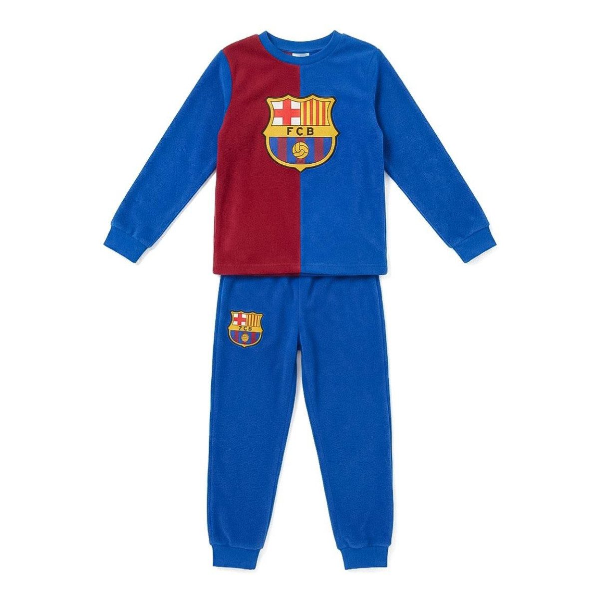 FC Barcelona Pyjama Kinder Pyjama lang mit Applikationen für Nacht Zuhause (Packung)