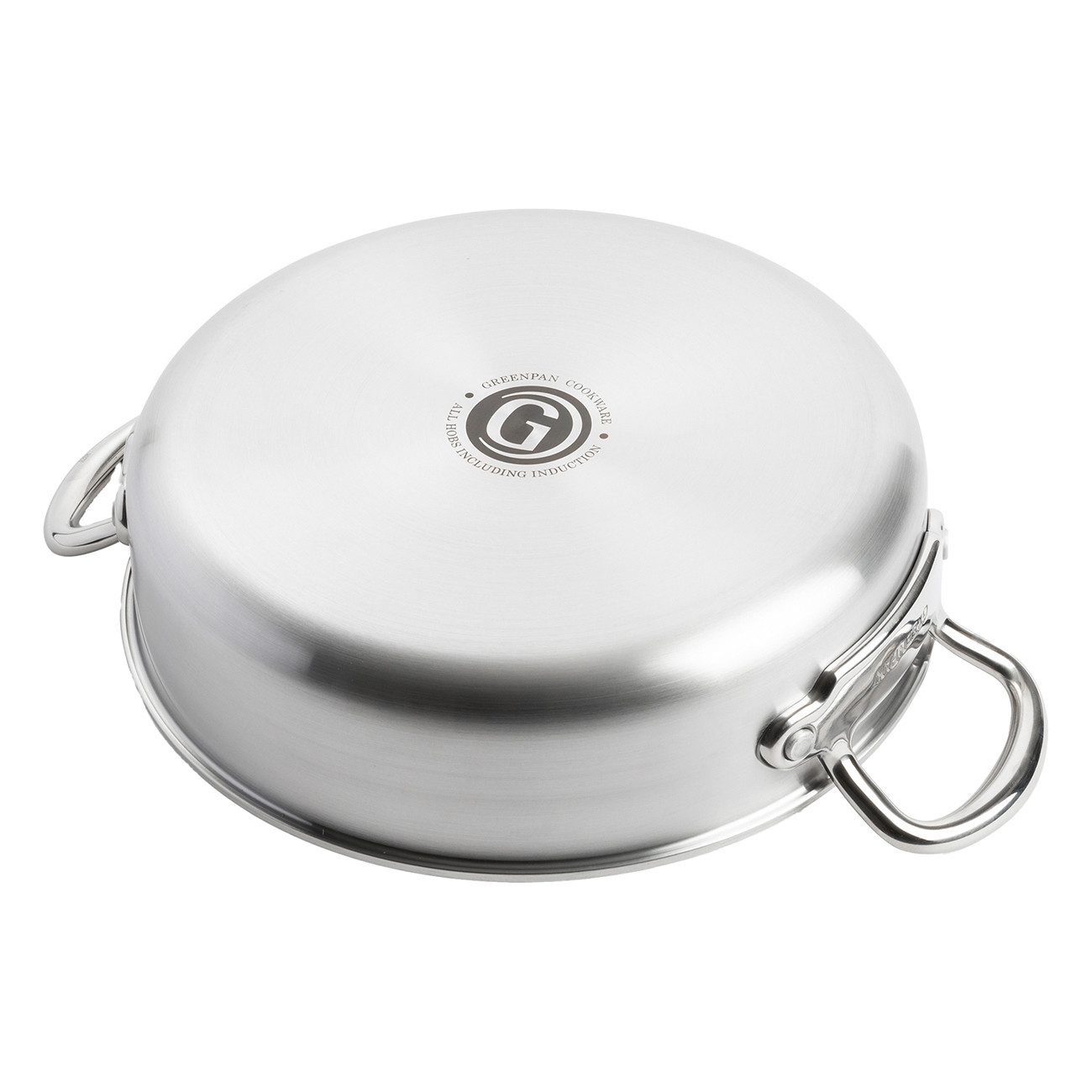 GREENPAN Schmorpfanne Premiere Schmorpfanne 26cm Edelstahl Spülmaschinengeeignet Antihaft, Edelstahl, Kratzfest, Keramik, alle Herdarten, Backofengeeignet, Ø 26 cm