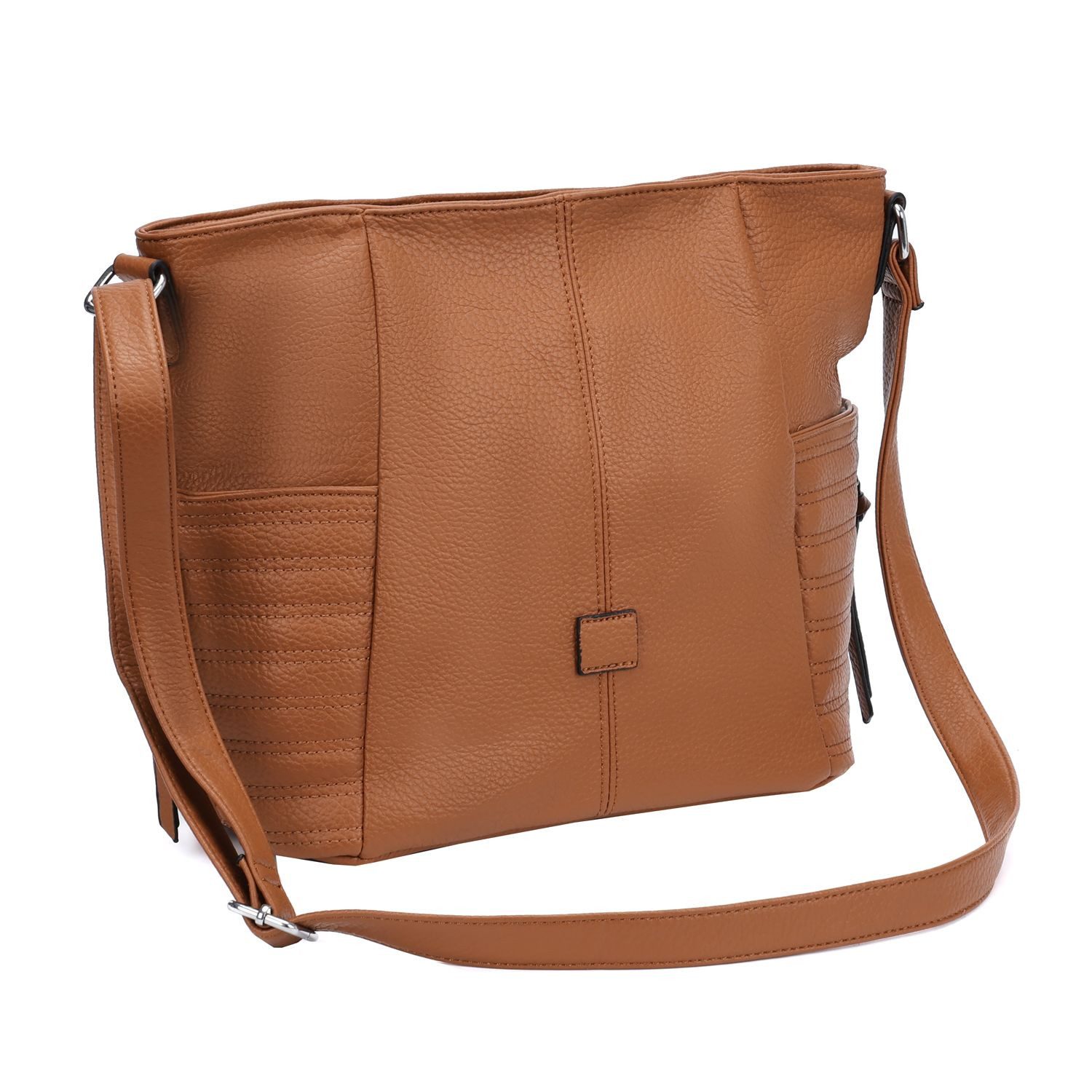 ITALYSHOP24 Schultertasche Damen Tasche Shopper CrossOver, als Handtasche, Umhängetasche, Hobo Bag tragbar