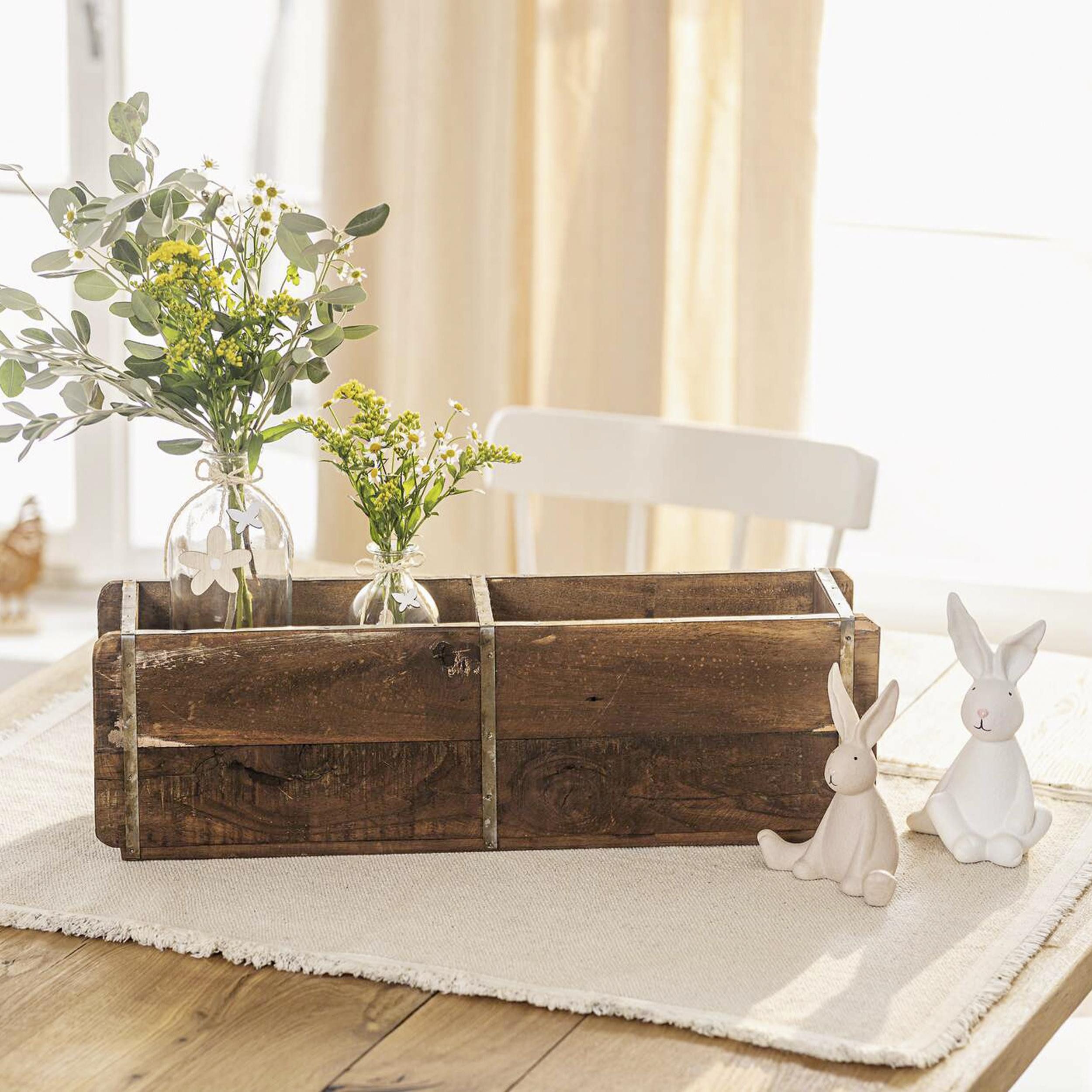 Blumenkasten Aufbewahrungsbox Doppel Holz – Pflanzkasten, Blumenkasten