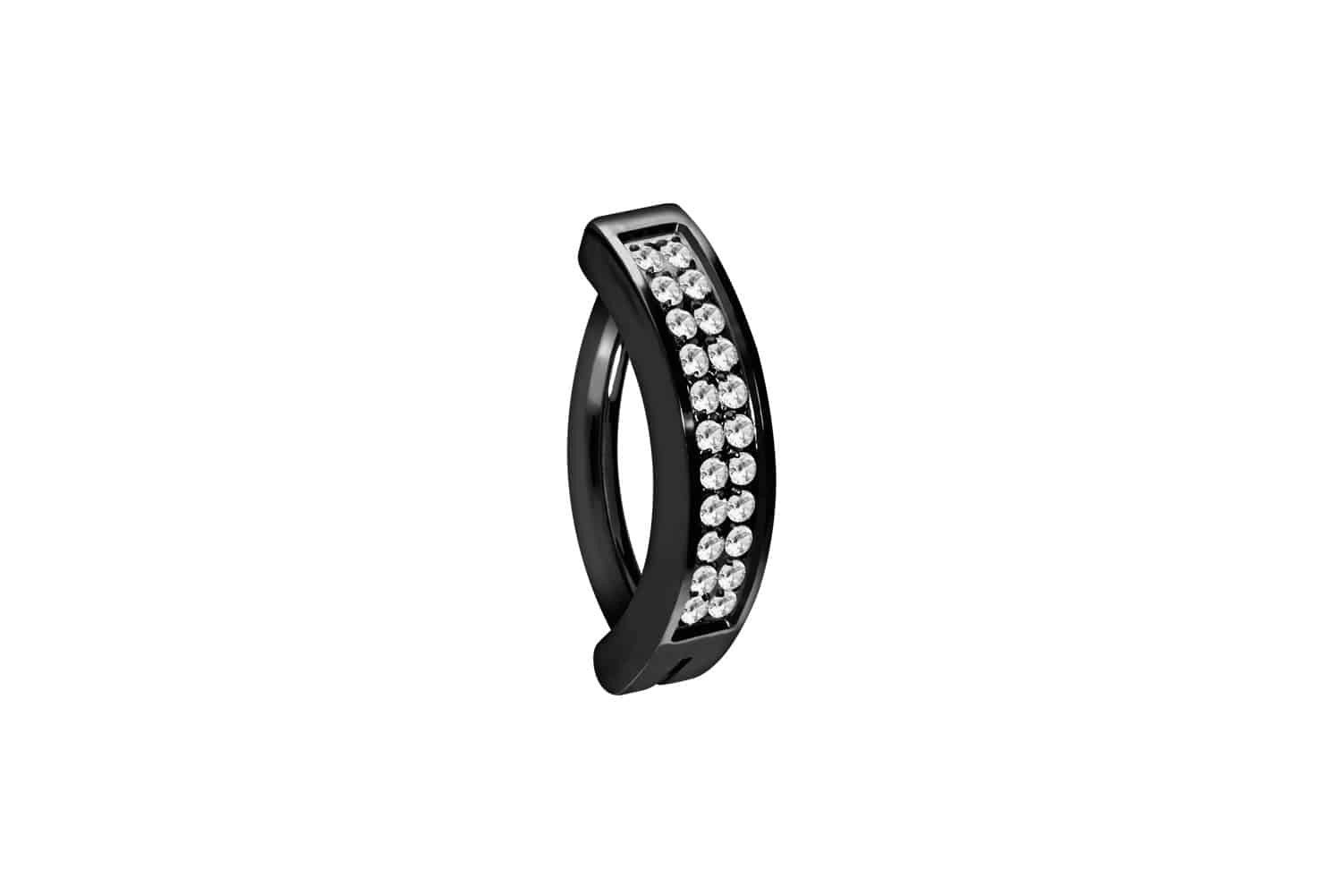Bauchnabelpiercing Titan Bauchnabelclicker BOGEN + 2 EINGEFASSTE KRISTALLREIHEN