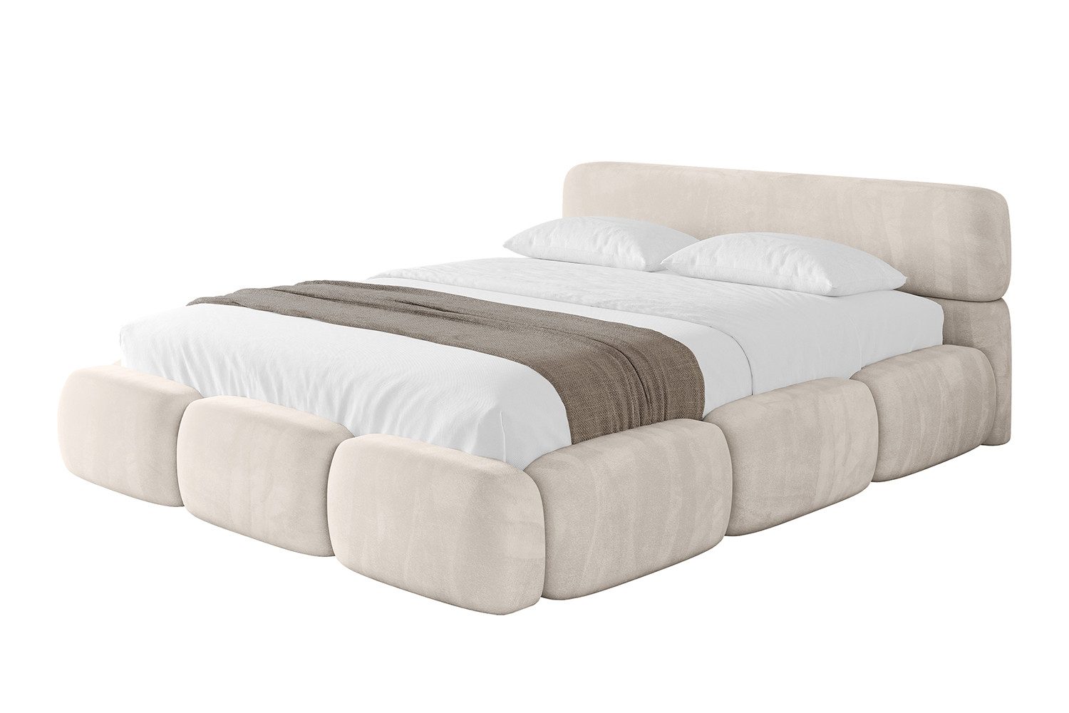 ALTDECOR Polsterbett ELVA-v1 (Polsterbett mit Bettkasten und Lattenrost, Boxbett ohne Matratze), Doppelbett mit Stauraum, Bett mit Kopfteil – Bild 2 von 5