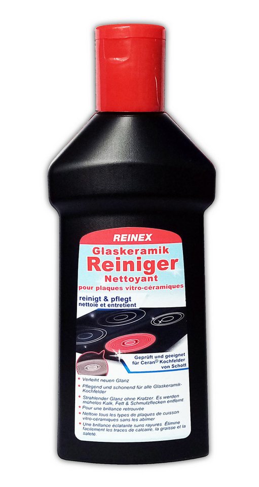 Reinex GLASKERAMIK-REINIGER 250ml Kochfeldreiniger Glaskeramikreiniger 18 Glaskeramikreiniger (Kochfeld Herdreiniger Herd)