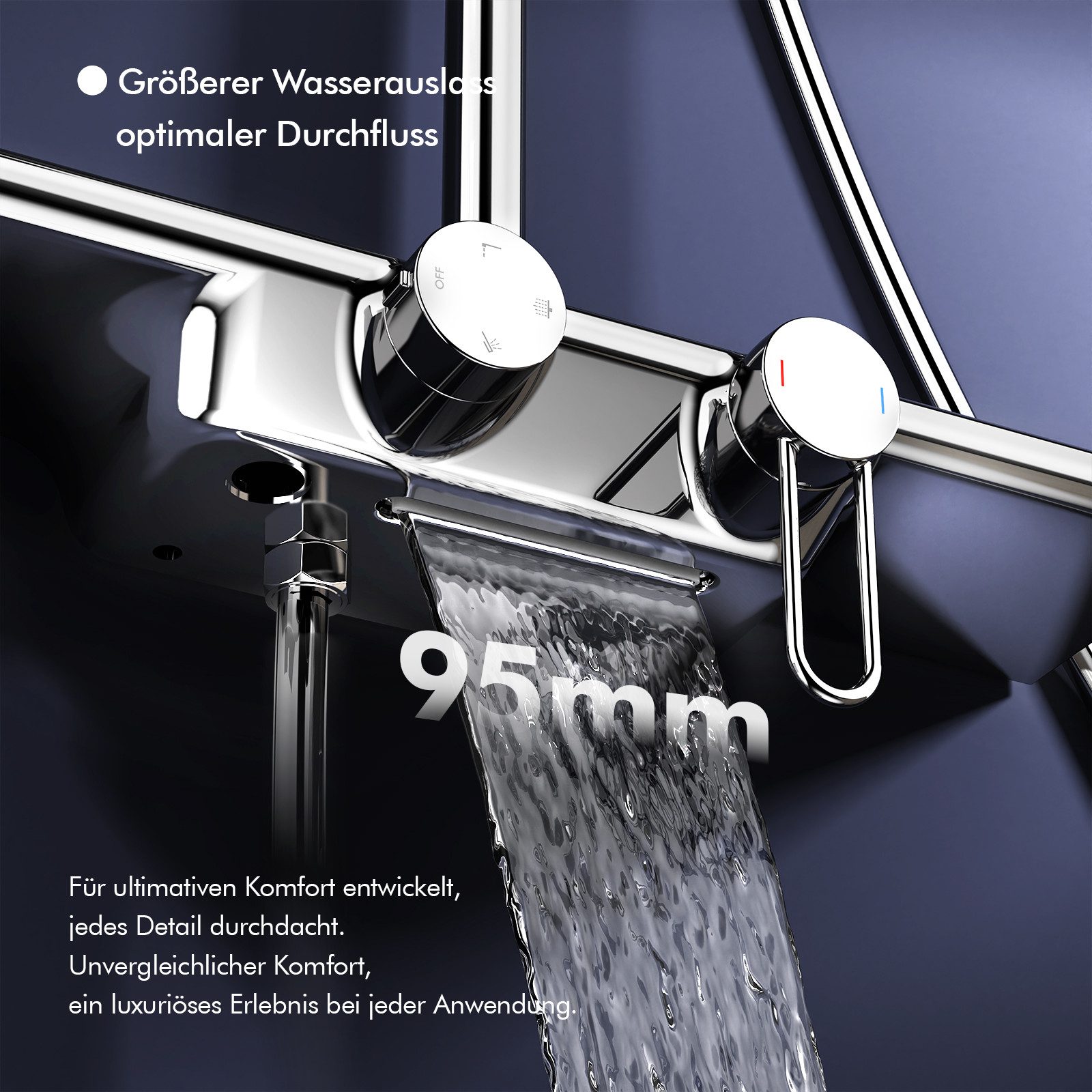HOMELODY Duschsystem Regendusche Stangenbrause-Set 400 mm Ablage 5 Modi, hö günstig online kaufen