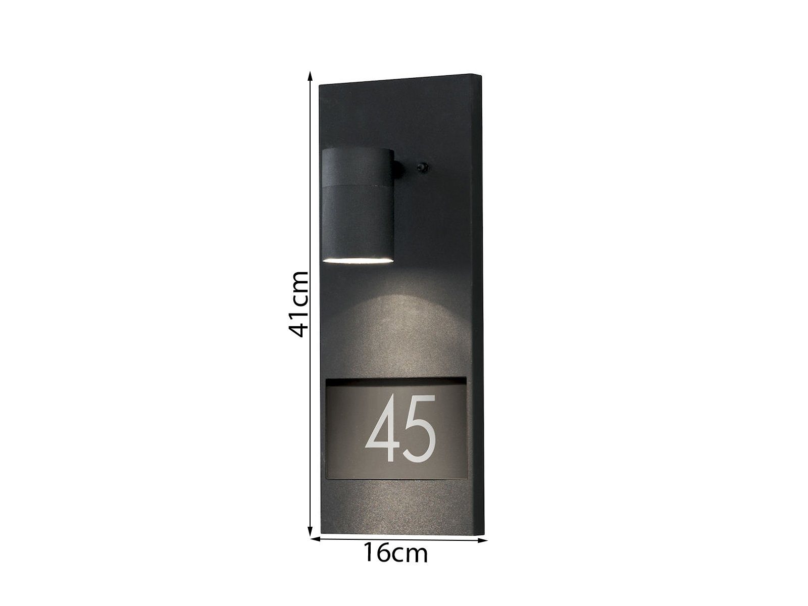 KONSTSMIDE LED Außen-Wandleuchte, LED wechselbar, warmweiß, Hauswand Hausnummernbeleuchtung, Hausnummernleuchte, Schwarz H: 41cm