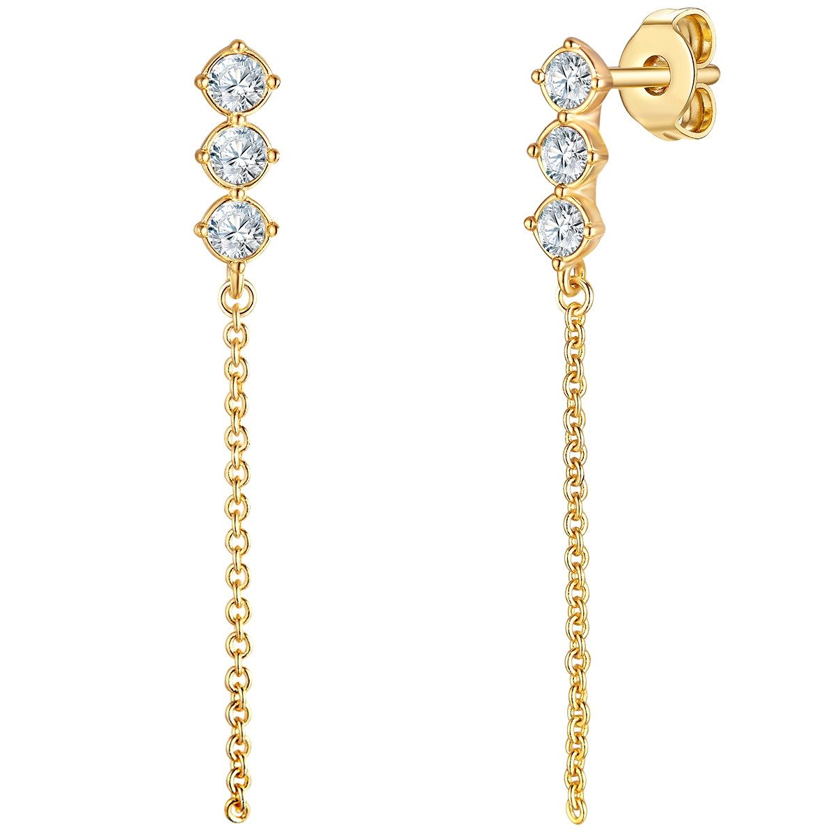 Lulu & Jane Paar Ohrhänger Metall, verziert mit Kristallen von Swarovski® günstig online kaufen