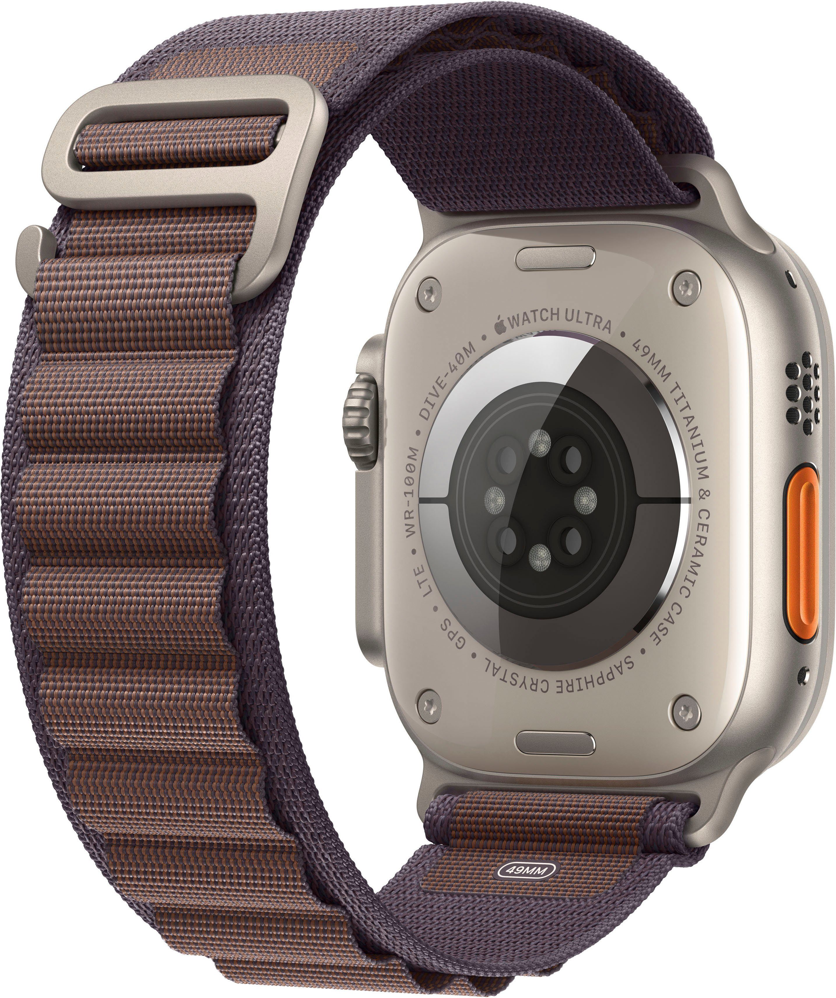 Apple Watch Ultra 49 2 Alpine GPS Zoll, OS 10), Large + Cellular Loop Alpine Watch mm Titanium cm/1,92 (4,9 Titanium/Indigo indigo Smartwatch 
