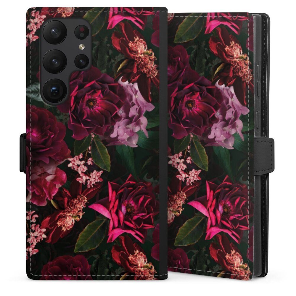 DeinDesign Handyhülle Rose Blumen Blüte Dark Red and Pink Flowers, Samsung Galaxy S23 Ultra Hülle Handy Flip Case Wallet Cover