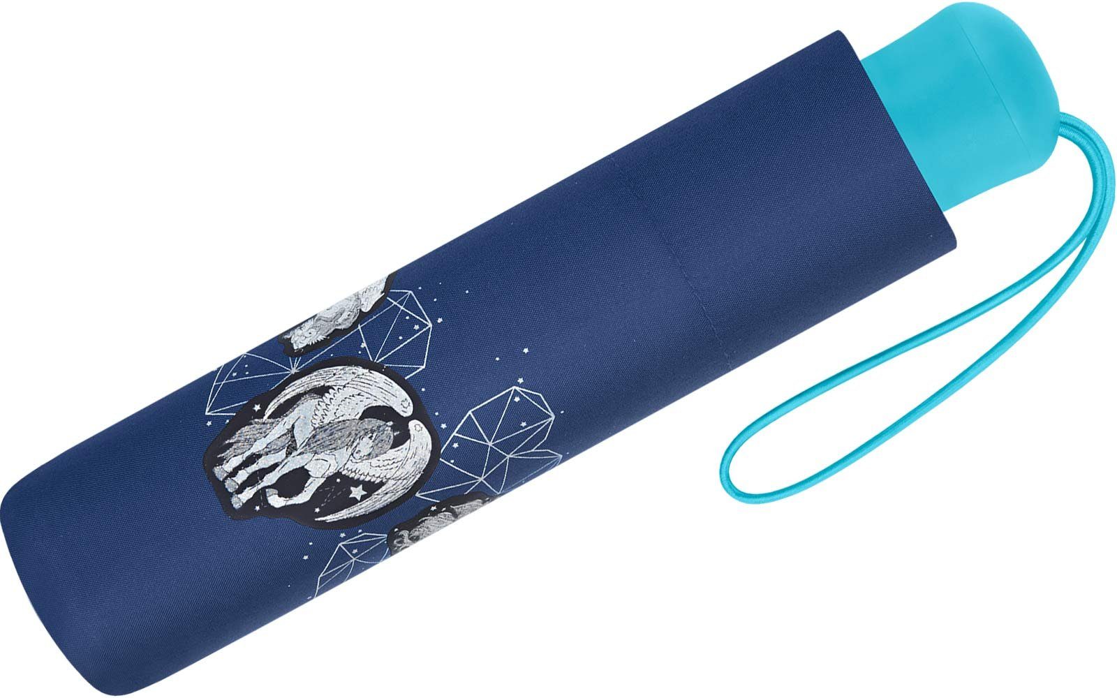 Scout Taschenregenschirm Pegasus - Mini Kinderschirm, extra leicht für Kinder gemacht, reflektierend und bedruckt