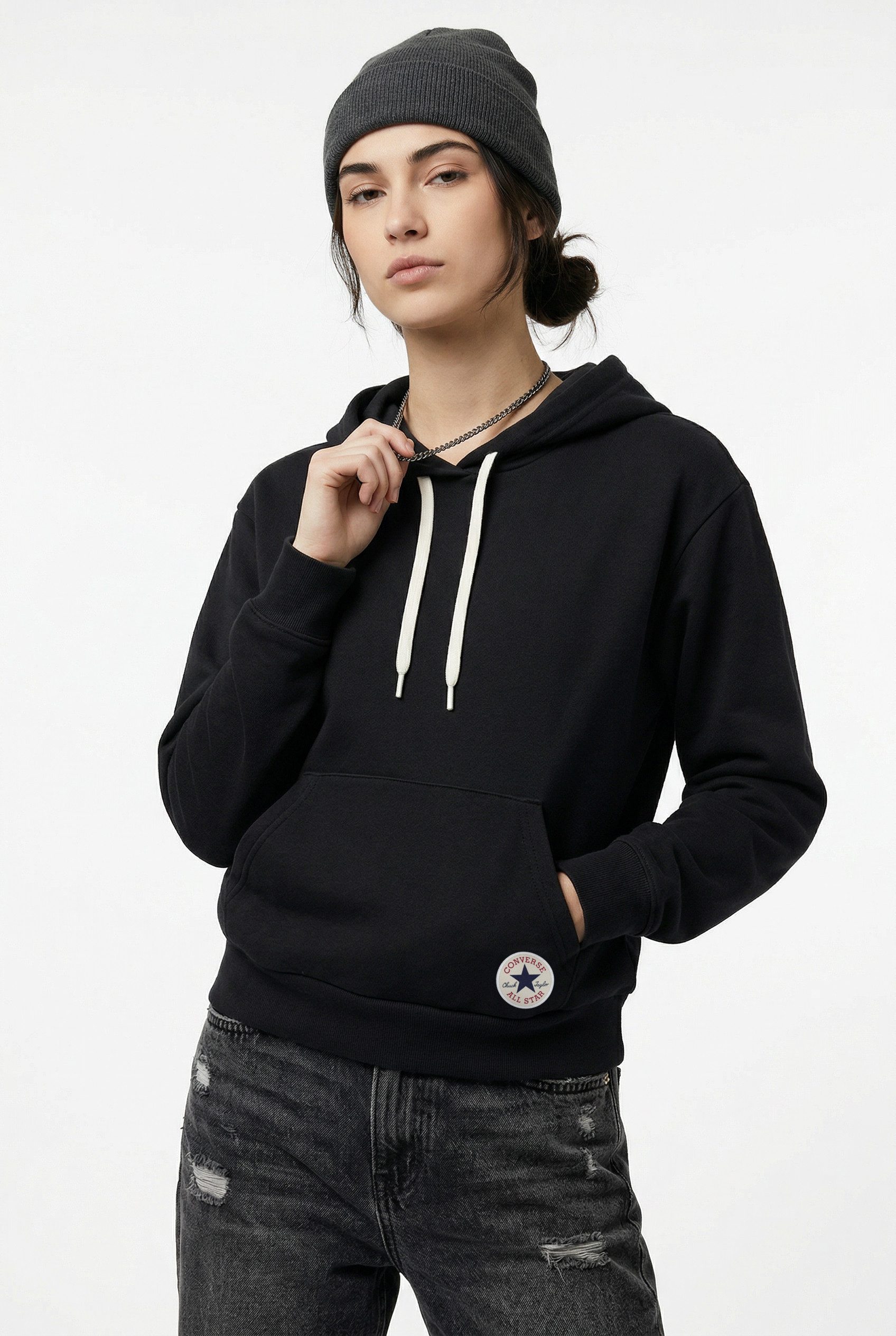 Converse Kapuzensweatshirt CHUCK PATCH HOODIE mit Kapuze, für sportliche Aktivitäten und Freizeit