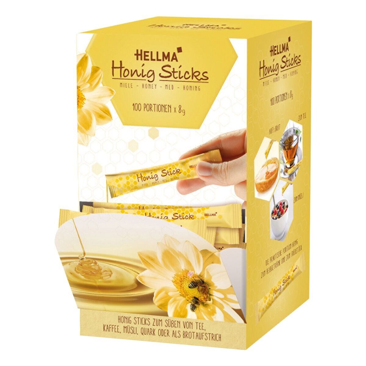 Hellma Honig Blütenhonig mit Akazie, 100 Portionsbeutel