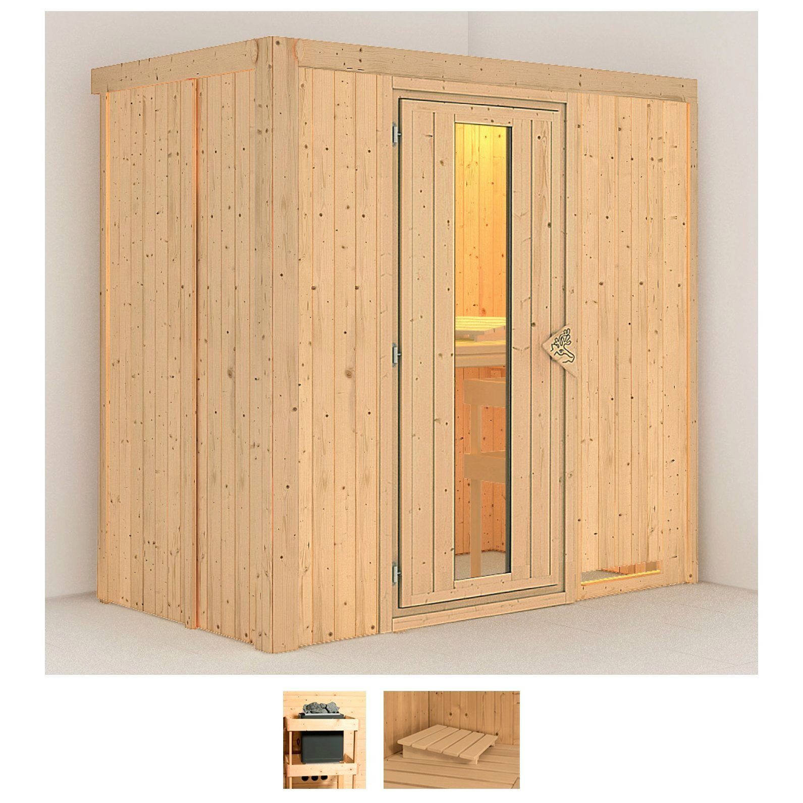Karibu Sauna Vada, BxTxH: 196 x 118 x 198 cm, 68 mm, (Set) ohne Ofen