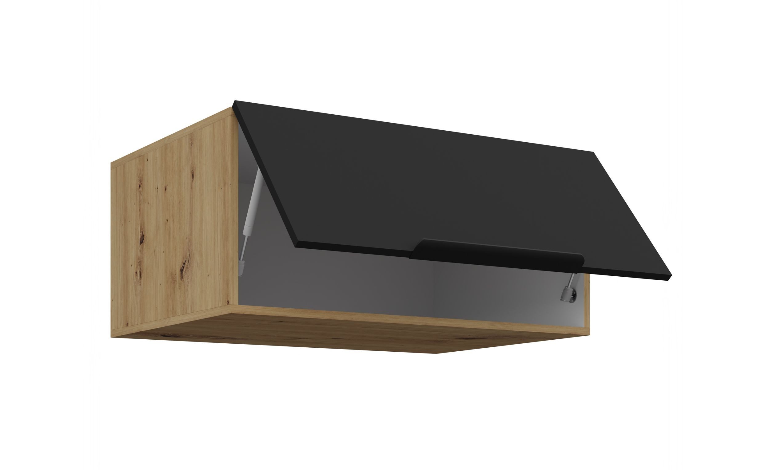 Küchen-Preisbombe Aufsatzschrank 80 cm Küche ARIA Schwarz Küchenzeile Küchenblock Anti Fingerprint
