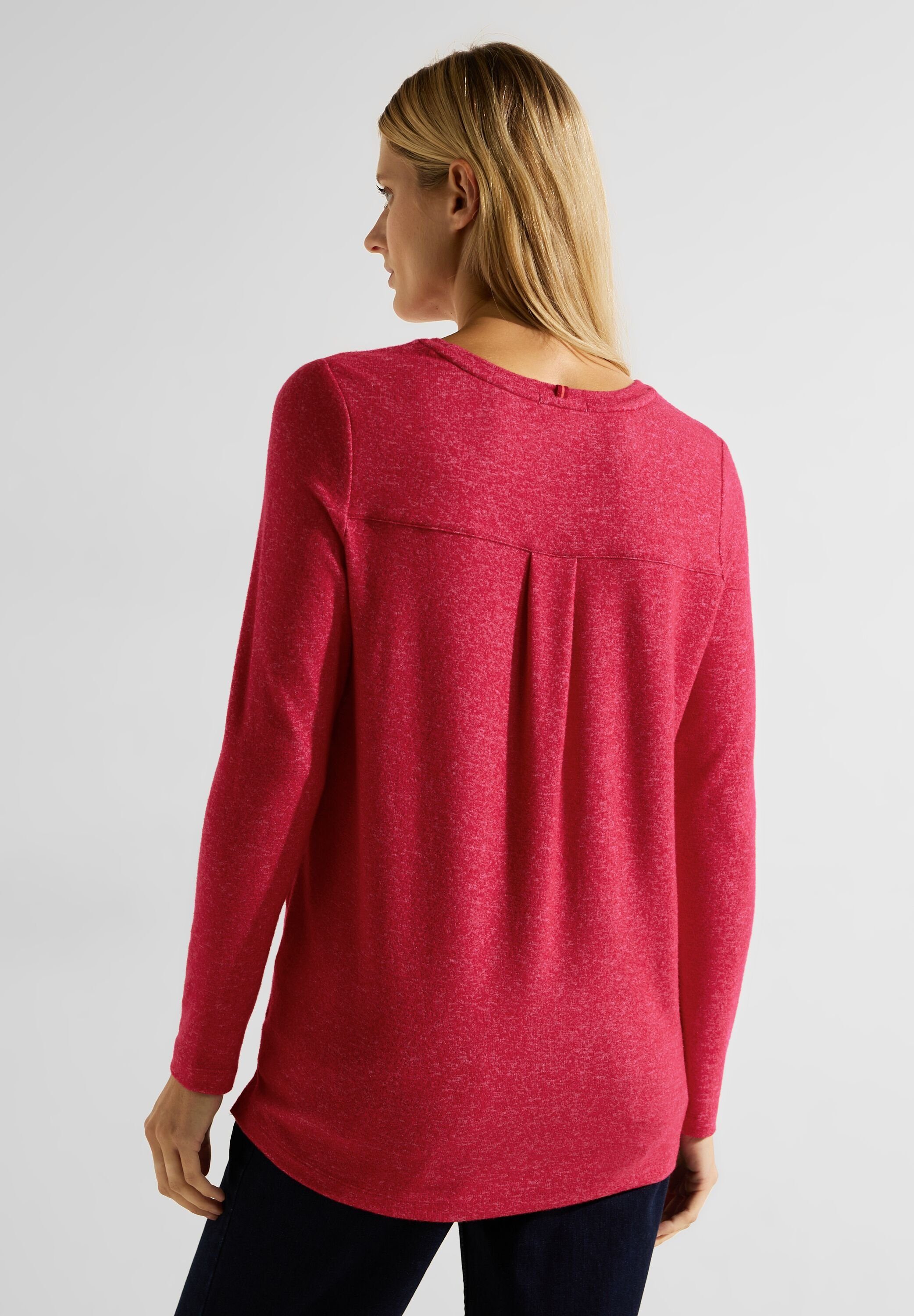 CECIL Rundhalsshirt in Melange Optik