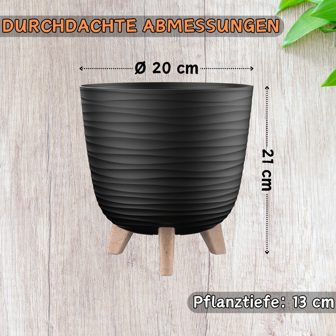 Engelland Blumentopf Pflanztopf mit Füßen (Vorteils-Set, 1 St., robuster PP günstig online kaufen