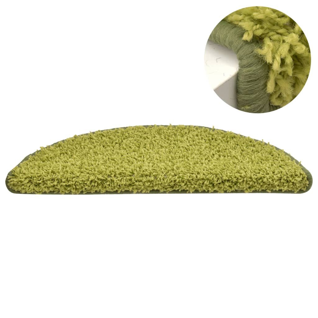 vidaXL Stufenmatte Grün Treppenmatten 15 Stk Grün 56x17x3 cm