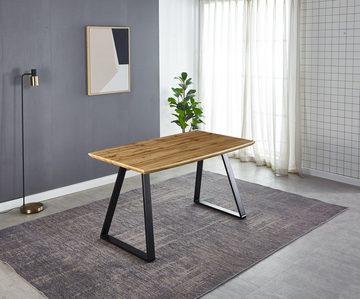 dynamic24 Esstisch, Tisch 140x80 cm Holz natur