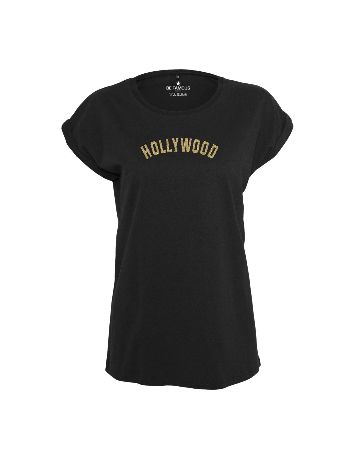 Be Famous Print-Shirt Classic Roll Up HOLLYWOOD (1-tlg., keine)
