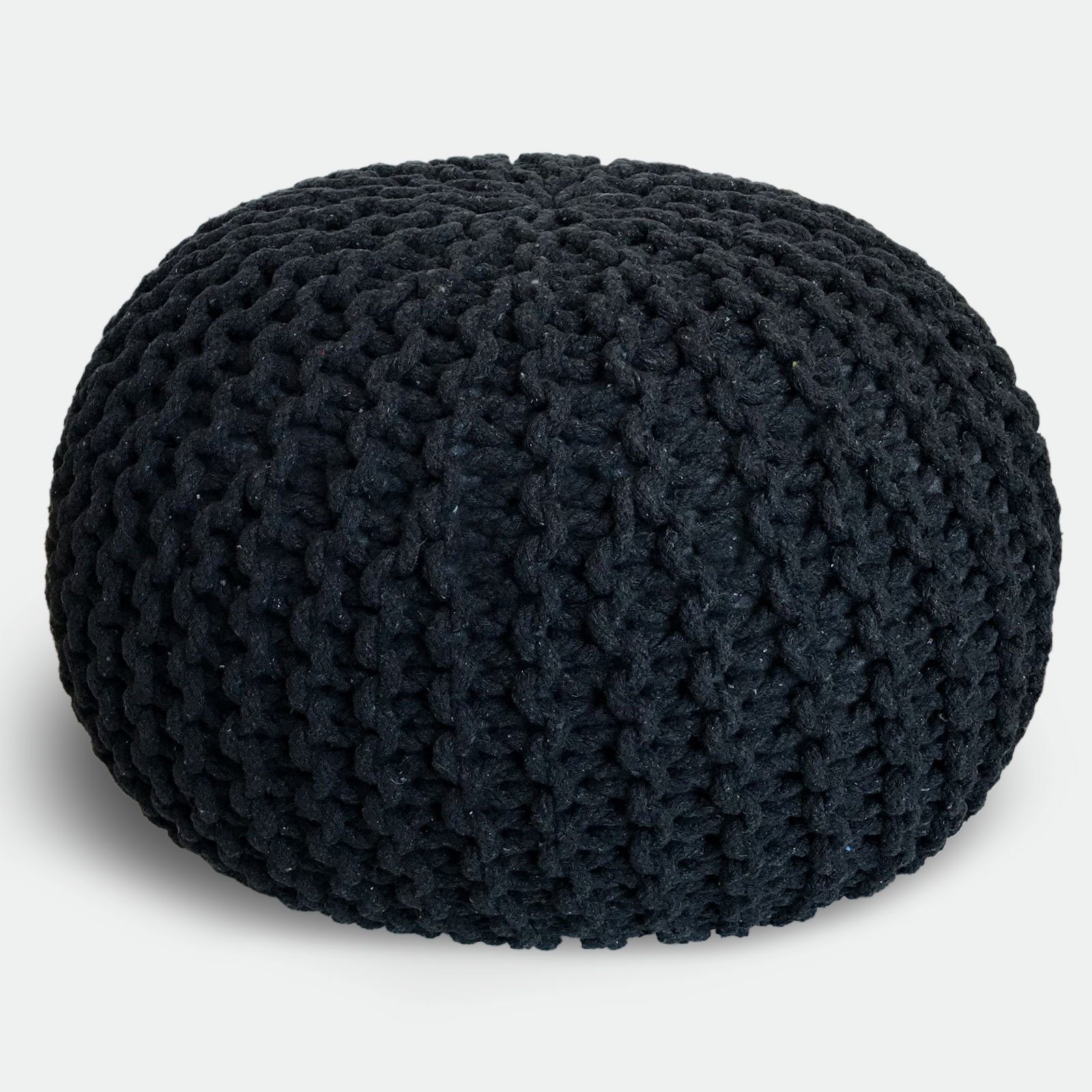 Casamia Pouf Pouf Ø 55 o. 45 cm Strickhocker Sitzpouf Bodenkissen nachhaltig