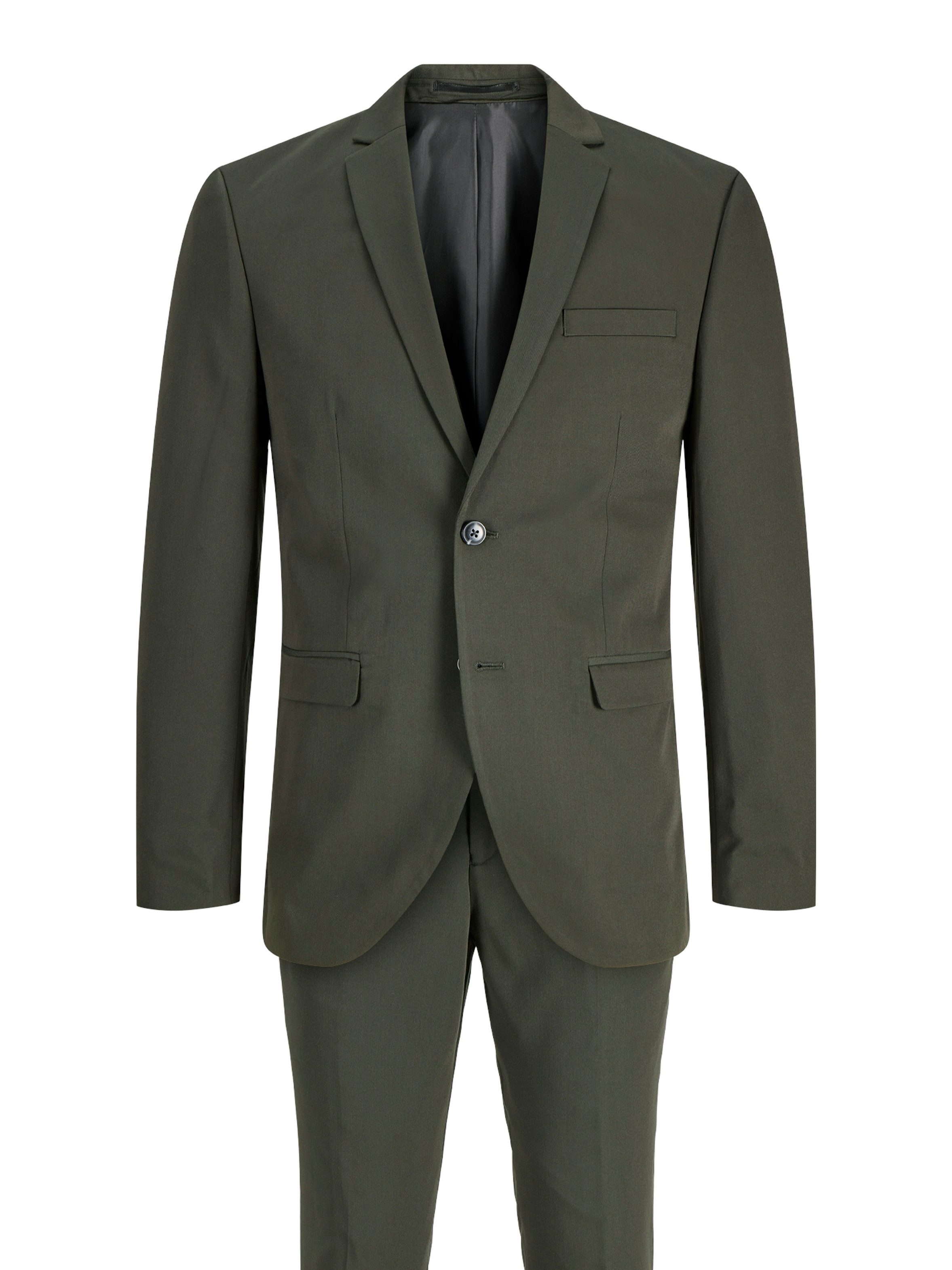 Jack & Jones Anzug JPRFRANCO Extra schmal, pflegeleicht, stilvoll mit fallendem Revers Materialmix, slim fit