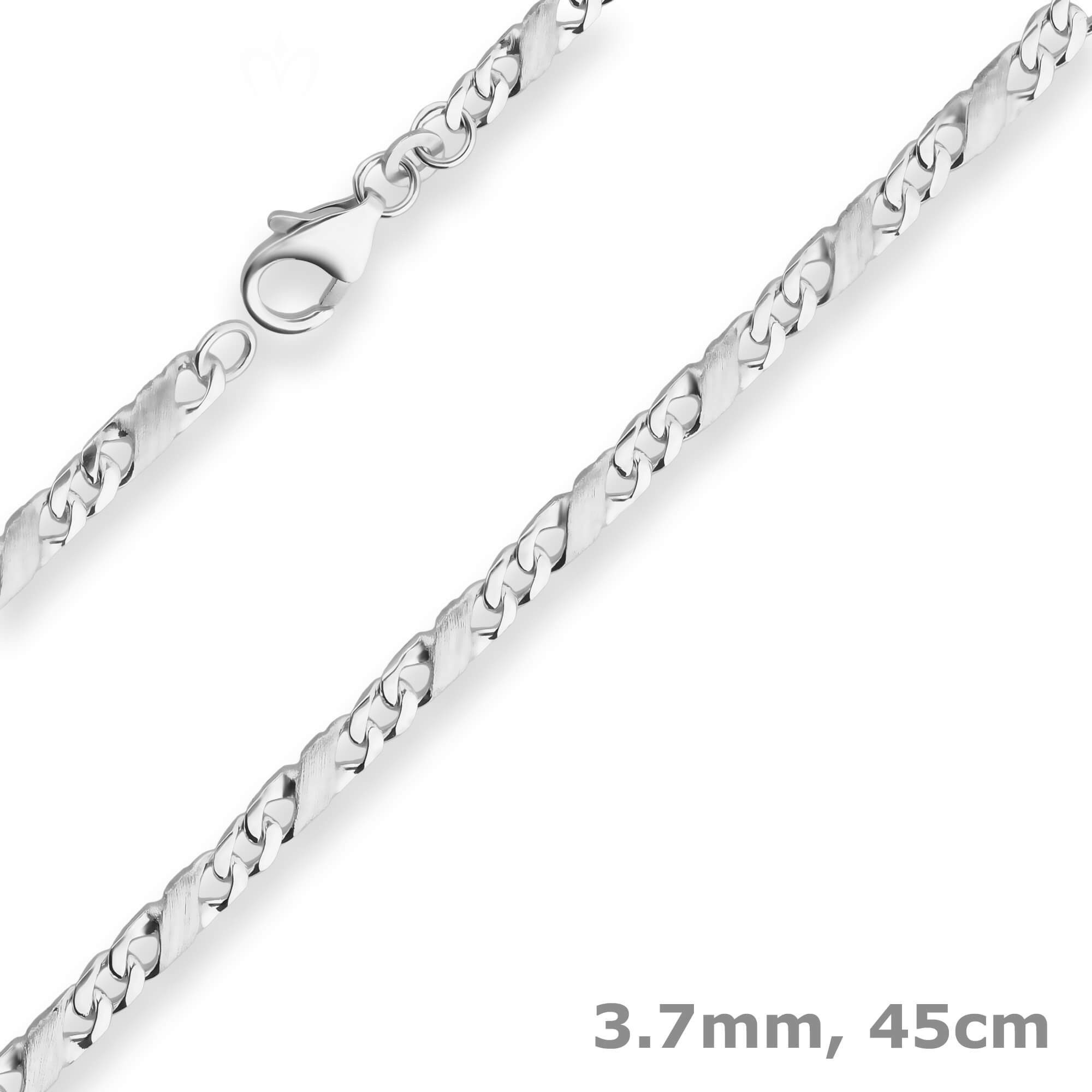 Silberkette 3,7mm Dollarkette aus 925 Silber 45cm