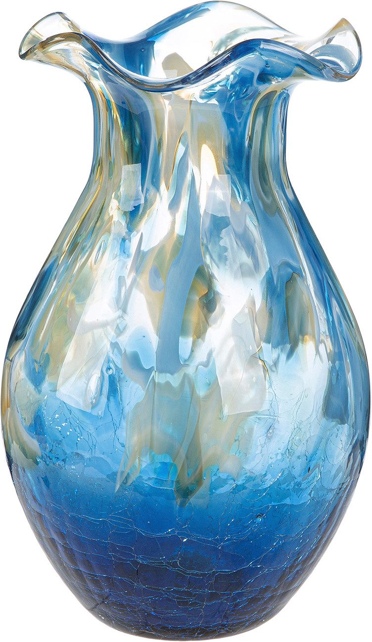GILDE Tischvase Vase Kandaru blau (1 St), Vase, Glas, maritim, Dekoration, Tischdekoration, Geschenkidee