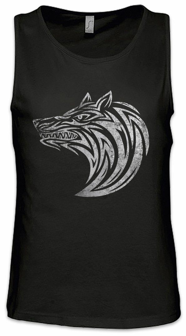 Tanktop Tribal Wolf I Ärmelloses T-Shirt Kunst Art Kelten Tattoo Knoten