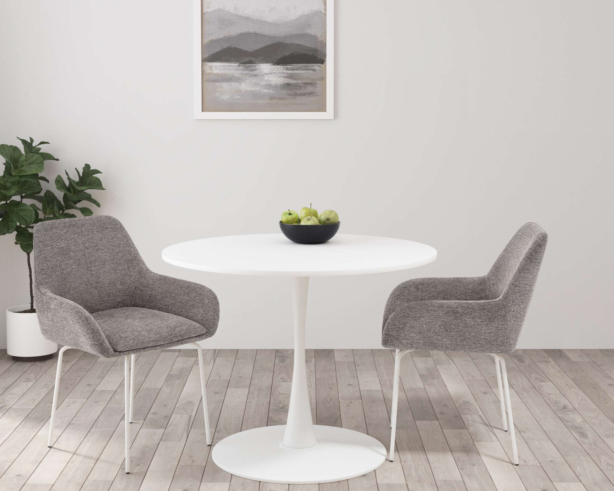 OTTO home Esszimmerstuhl Gabbie (Set, 2 St), mit weißen Metallbeinen, Webstoff Bezug, Sitzhöhe 47,5 cm