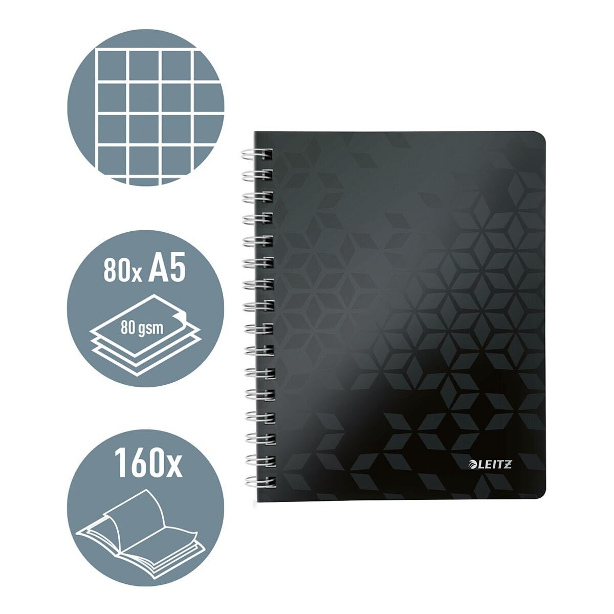 LEITZ Collegeblock WOW 4641, A5, mit PP-Einband